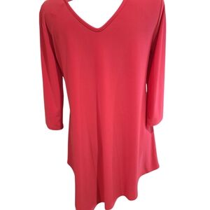 CLARA SUNWOO RED 3/4 Sleeve Relaxed Tunic